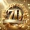 Elegant Gold and Champagne 70th Birthday Artwork with Copyspace