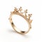 Elegant Gold Crown Ring With Diamonds - Childlike Simplicity And Fairy Tale Charm