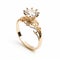 Elegant Gold Engagement Ring With Ornate Design - Inspired By Crown