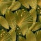 Elegant gold exotic leaves seamless pattern