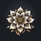 Elegant Gold Flower Icon On Dark Background