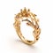 Elegant Gold Flower Ring With Diamond Accents