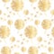 Elegant gold geometric dandelion flowers on white.