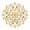 Elegant Gold Mandala Flower Design On White Background