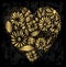 Elegant gold ornamental heart shape