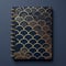 Elegant Gold Patterned Notebook With Traditional Oceanic Art And Minimalistic Japanese Style