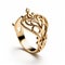 Elegant Gold Ring With Crown-inspired Design