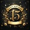 Elegant Golden 15th Birthday with Ornate Flourishes