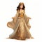 Elegant Golden Dress: A Disney-inspired 2d Game Art With Persian Miniature Influence