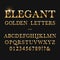 Elegant golden letters. Shiny gold vector alphabet