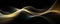 Elegant golden waves flowing across a dark background, creating a luxurious and sophisticated business image panorama