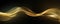 Elegant golden waves flowing across a dark background, creating a luxurious and sophisticated business image panorama