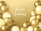 Elegant golden yellow ballon Happy Birthday celebration card banner template background