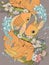 Elegant goldfish couple coloring page