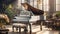 Elegant grand piano indoors scene