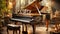 Elegant grand piano indoors scene