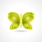 Elegant Green gradient butterfly icon on white