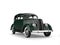 Elegant green old timer vintage car with white wall tires - front grille shot