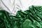Elegant green and white silk