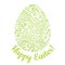 Elegant greeting card with lacy easter egg