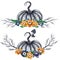 Elegant Halloween pumpkin with eyed flowers, spooky flowers with eyeballs, Halloween wreath, party invitation design elements