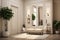 Elegant hallway interior in white tones