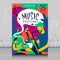 Elegant hand drawn music festival poster in creative style with modern shape design