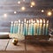 Elegant Hanukkah Menorah Illuminating Peaceful Night Sky