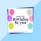 Elegant happy birthday card design with colorful balloons