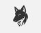 Elegant head black wolf art logo design inspiration