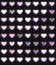Elegant hearts in pastel purple rose pink grey heart shapes pattern in rainy drop paint shape stroke texture on black background