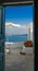 Elegant hotels of Santorini overlloking the Adriatic