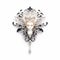 Elegant Ice Queen Brooch - Baroque-inspired Art Jewelry