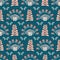 Elegant indian floral plant style pattern. Seamless repeating print