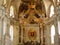 Elegant interior of Wilten Abbey Basilica in Innsbruck