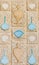elegant intricate decorative arabesque white cream and light blue inlay reliefs marble wall tiles