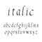 Elegant italic font vector illustration.