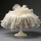 Elegant Ivory Cake Stand With Translucent 3d Organza Pattern