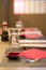 Elegant Japanese / Chinese restaurant, close up with blurred background