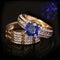 Elegant jewelry rings with Sapphire and brilliants