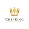 Elegant King Chef logo design vector template illustration. consisting of a knife as crown concept design. catering, restaurant