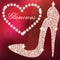 Elegant ladies high heels shoe shape, made with shiny diamonds.