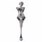 Elegant Lady Holding Silver Spoon Statue - Art Deco Design