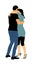 Elegant Latino dancers couple  illustration isolated. Sensual tango dancing people in ballroom night event. Wedding dancer.