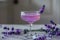 Elegant Lavender Cocktail in Crystal Glass with Floral Accents