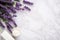 Elegant Lavender & Natural Cosmetics on Sophisticated Marble