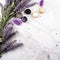 Elegant Lavender & Natural Cosmetics on Sophisticated Marble