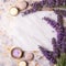 Elegant Lavender & Natural Cosmetics on Sophisticated Marble