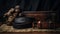 Elegant Leatherwork and Accessories on Vintage Wooden Table