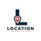 Elegant Letter L Geotag or Location Symbol Logo. Red Shape Point Location Icon. Usable for Business and Technology Logos. Flat